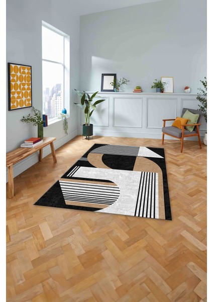 Dijital Baskılı Modern Sade Desen Yıkanabilir Kaymaz Yolluk Mutfak Salon Halısı, Modern-140-Bej, fiyatları