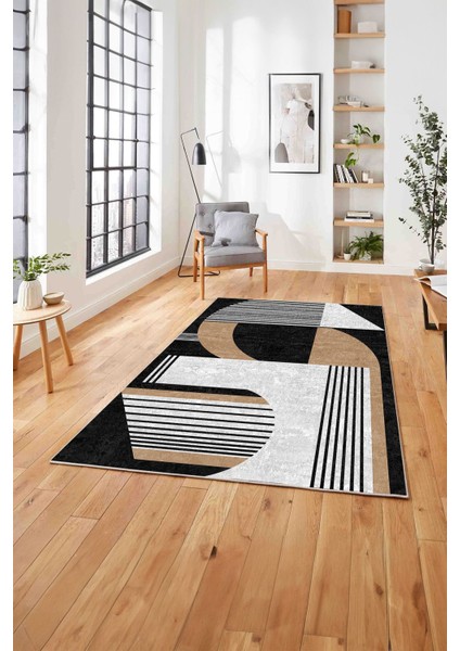 Dijital Baskılı Modern Sade Desen Yıkanabilir Kaymaz Yolluk Mutfak Salon Halısı, Modern-140-Bej, modelleri