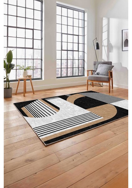 Dijital Baskılı Modern Sade Desen Yıkanabilir Kaymaz Yolluk Mutfak Salon Halısı, Modern-140-Bej, fırsatları
