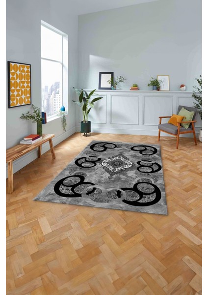 Baskılı Modern Akrilik Desen Yıkanabilir Kaymaz Yolluk Mutfak Salon Halısı, Modern-159-Gri, fiyatları