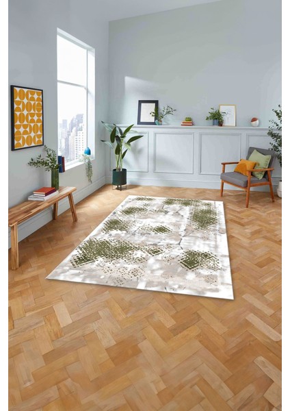 Baskılı Modern Sade Görünümlü Yıkanabilir Kaymaz Yolluk Mutfak Salon Halısı, Modern-127-Yeşil, fiyatları