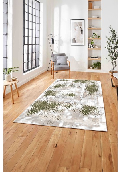 Baskılı Modern Sade Görünümlü Yıkanabilir Kaymaz Yolluk Mutfak Salon Halısı, Modern-127-Yeşil, modelleri