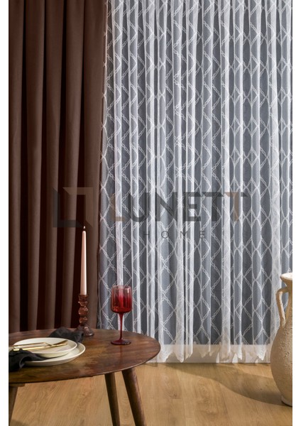 Kullanıma Hazır Kahverengi Pilesiz Ekstraforlu Düz Dikim Fon Perde Tek Kanat 9249 modelleri