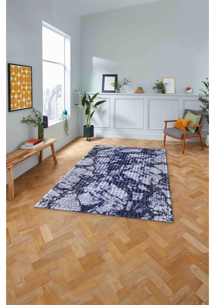 Baskılı Modern Çerçeve Model Yıkanabilir Kaymaz Yolluk Mutfak Salon Halısı, Modern-177-Lacivert, fiyatları
