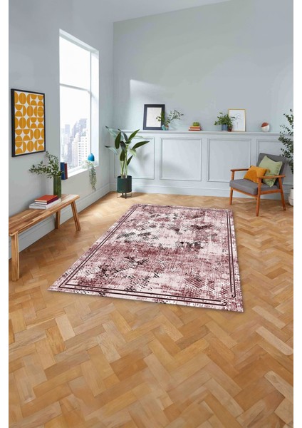 Baskılı Modern Sade Çerçeveli Yıkanabilir Kaymaz Yolluk Mutfak Salon Halısı, Modern-176-Bordo, fiyatları