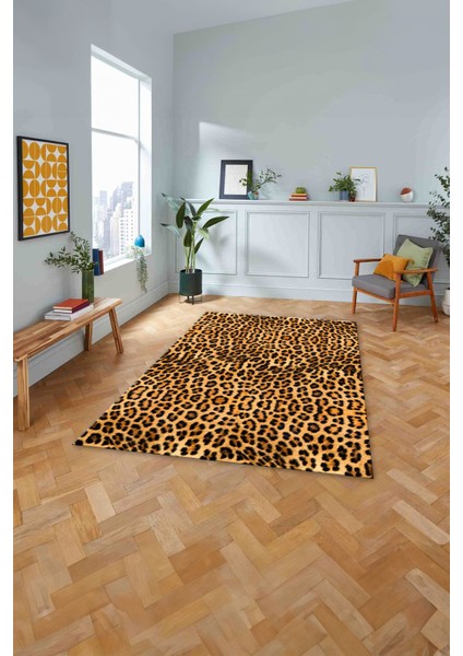 Baskılı Modern Leopar Model Yıkanabilir Kaymaz Yolluk Mutfak Salon Halısı, MODERN-148-TURUNCU, fiyatları