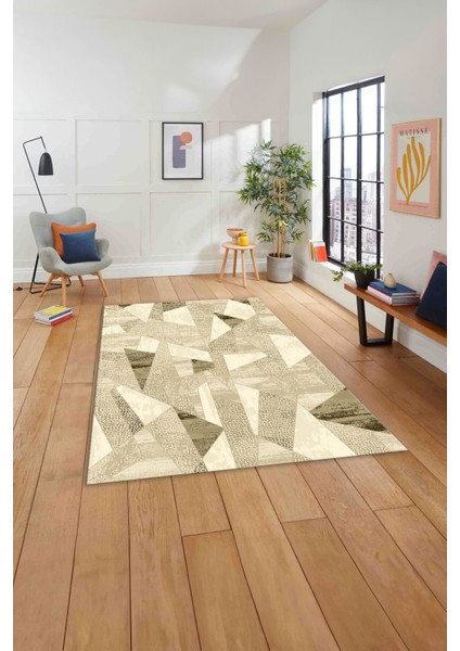 Baskılı Modern Mermer Motifli Yıkanabilir Kaymaz Yolluk Mutfak Salon Halısı, MODERN-170-BEJ, indirimleri