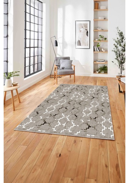 Baskılı Modern Sade Kupa Desen Yıkanabilir Kaymaz Yolluk Mutfak Salon Halısı, MODERN-168-BEJ,