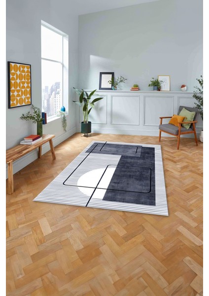 Baskılı Modern Sade Klasik Yıkanabilir Kaymaz Yolluk Mutfak Salon Halısı, MODERN-158-LACİVERT, fiyatları