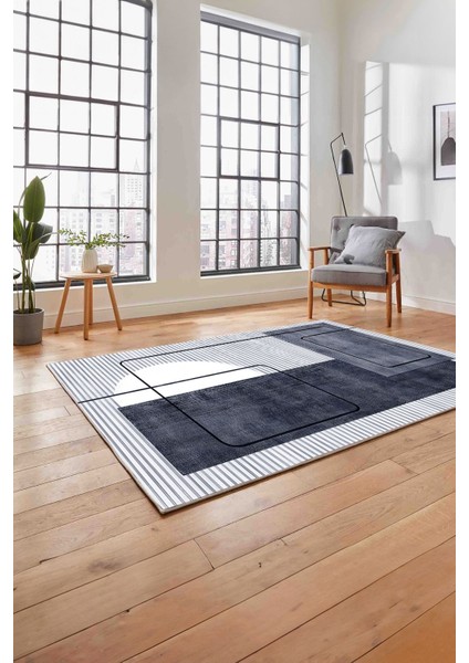 Baskılı Modern Sade Klasik Yıkanabilir Kaymaz Yolluk Mutfak Salon Halısı, MODERN-158-LACİVERT, fırsatları