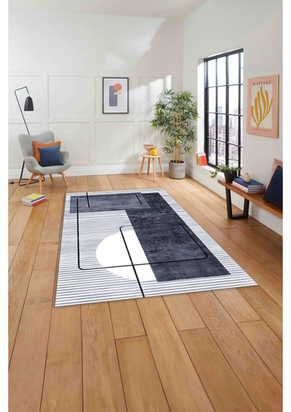 Baskılı Modern Sade Klasik Yıkanabilir Kaymaz Yolluk Mutfak Salon Halısı, MODERN-158-LACİVERT, indirimleri
