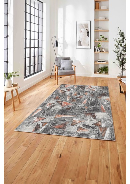 Baskılı Modern Sade Motifli Yıkanabilir Kaymaz Yolluk Mutfak Salon Halısı, MODERN-193-TURUNCU, modelleri