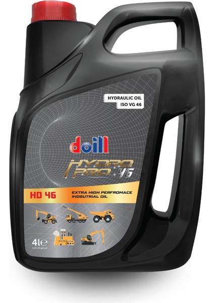 HYDROPRO HD 46 ISO VG 46 4 Litre Hidrolik Sistem Yağı (Üretim Yılı: 2024)