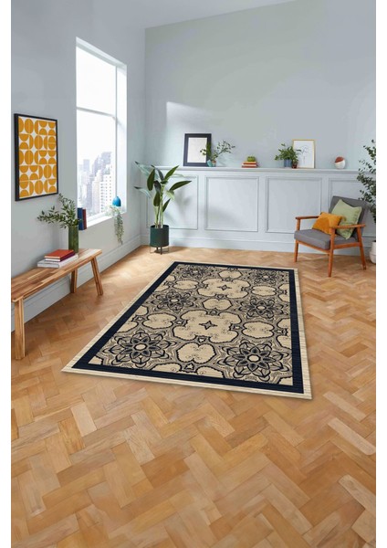 Baskılı Modern Vektörel Desen Yıkanabilir Kaymaz Yolluk Mutfak Salon Halısı, MODERN-198-LACİVERT, fiyatları