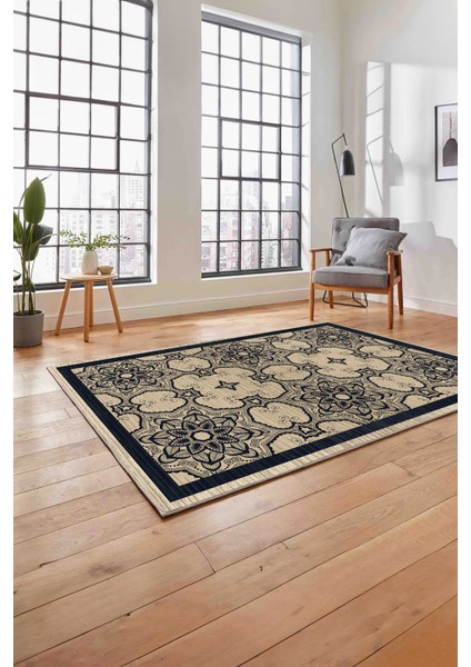 Baskılı Modern Vektörel Desen Yıkanabilir Kaymaz Yolluk Mutfak Salon Halısı, MODERN-198-LACİVERT, fırsatları