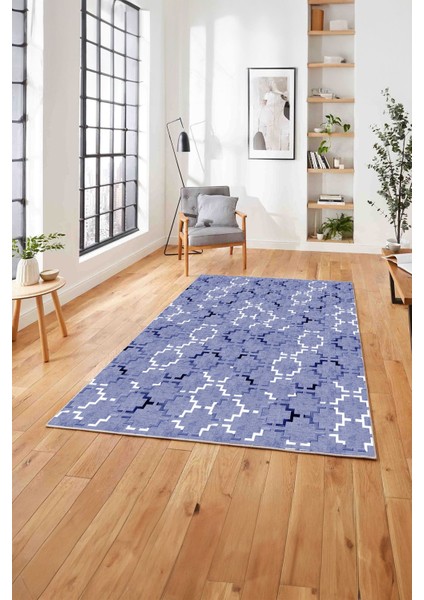 Baskılı Modern Sade Kupa Desen Yıkanabilir Kaymaz Yolluk Mutfak Salon Halısı, MODERN-168-LACİVERT, modelleri