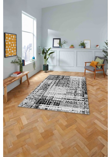 Baskılı Modern Klasik Görünümlü Yıkanabilir Kaymaz Yolluk Mutfak Salon Halısı, MODERN-195-GRİ, fiyatları