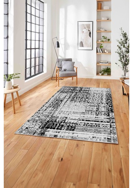 Baskılı Modern Klasik Görünümlü Yıkanabilir Kaymaz Yolluk Mutfak Salon Halısı, MODERN-195-GRİ, modelleri