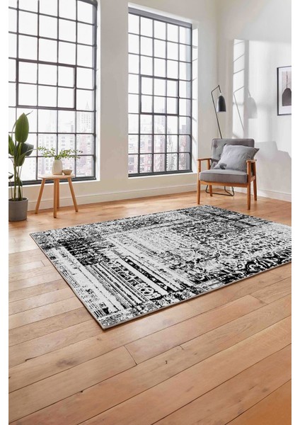 Baskılı Modern Klasik Görünümlü Yıkanabilir Kaymaz Yolluk Mutfak Salon Halısı, MODERN-195-GRİ, fırsatları