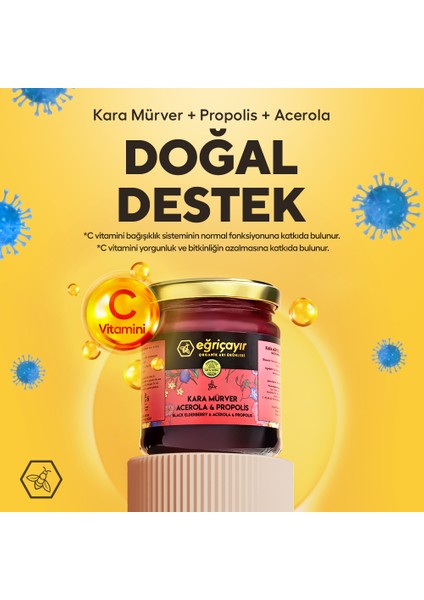 Kara Mürver + Acerola + Propolis + Ham Bal 2 x 225G