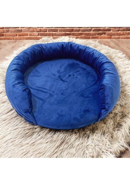 Kedi Köpek Yatağı Simit Model 50*50 Şık Tasarım Tabanı 18MM Sunta Rahat ve Yıkanabilir Minder Kumaş