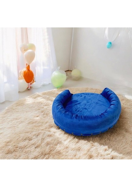Kedi Köpek Yatağı Simit Model 50*50 Şık Tasarım Tabanı 18MM Sunta Rahat ve Yıkanabilir Minder Kumaş