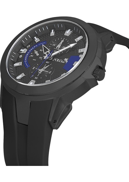 Kauçuk Kordon Metal Kasa Erkek Kol Saati Siyah Lacivert Renk PL-0974E6X
