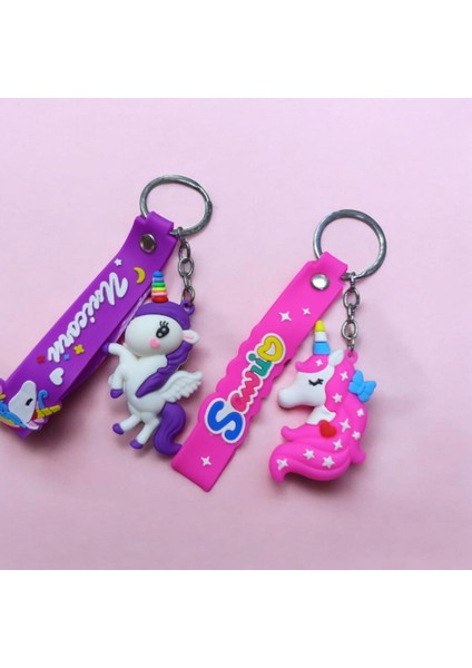 Pony Karikatür Anime Figür Pvc Bebek Anahtarlık Çanta Anahtarlık Süsü 2 Adet