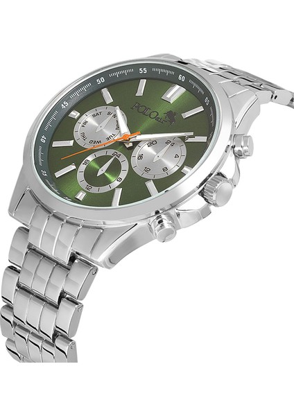 Tek Sıra Metal Erkek Kol Saati Gümüş Yeşil Renk PL-0965E5X
