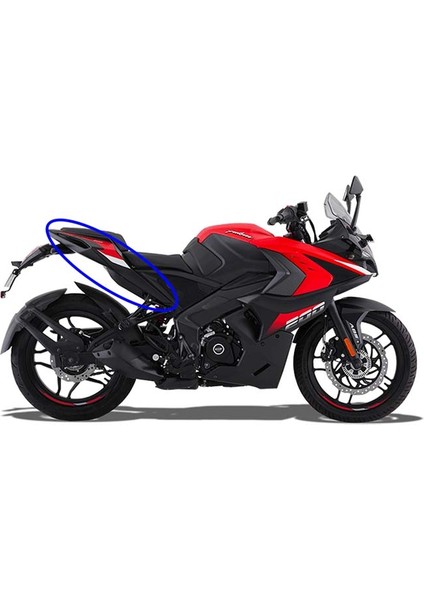 Bajaj Pulsar RS200 2021-2025 Sağ Arka Sele Altı Kuyruk Grenajı Siyah-Kırmızı A