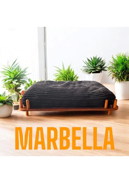 Köpek Yatağı Marbella 75*110 cm Ceviz Renk Şık Tasarım Rahat ve Yıkanabilir Minder Yatak Dahil