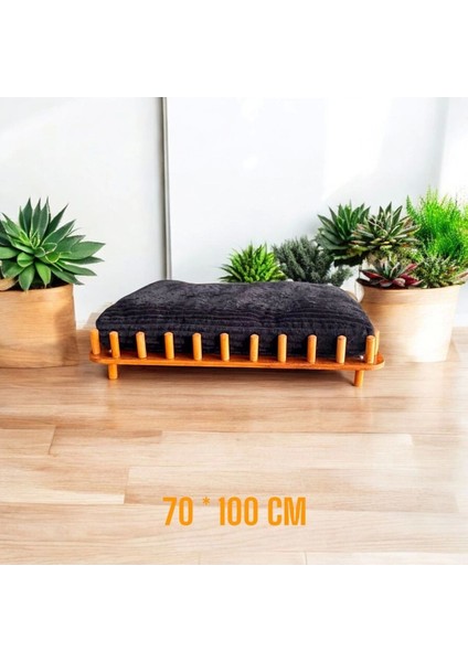 Köpek Yatağı Marbella 75*110 cm Ceviz Renk Şık Tasarım Rahat ve Yıkanabilir Minder Yatak Dahil