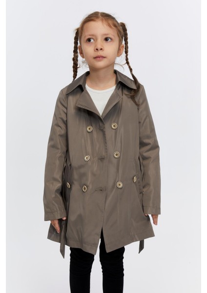 Belden Bağlamalı Kız Çocuk Trençkot 51316 fırsatları