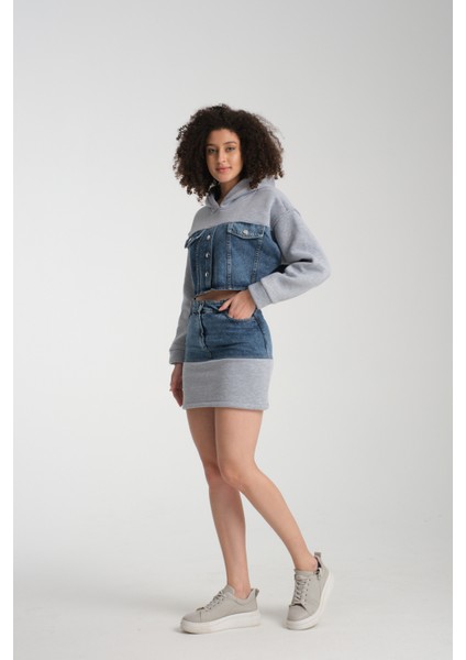 Kadın Denim Etekli Takım 1077 fiyatları