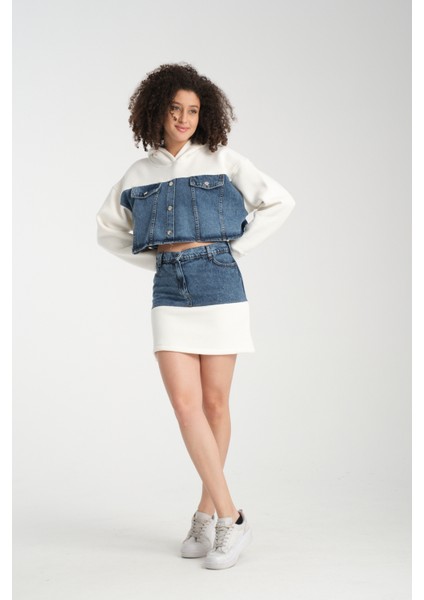 Kadın Denim Etekli Takım 1077 fiyatları