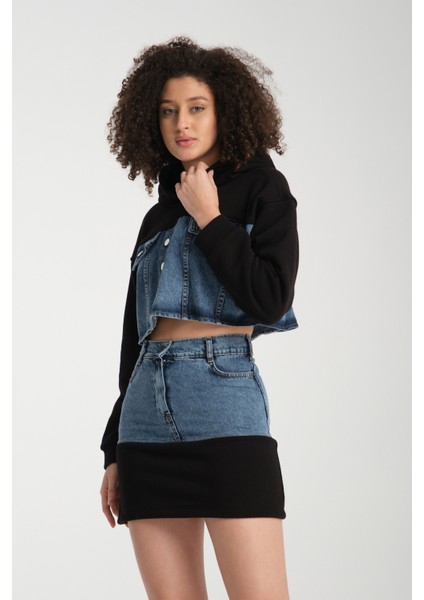 Kadın Denim Etekli Takım 1077