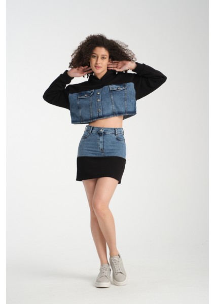 Kadın Denim Etekli Takım 1077 fiyatları