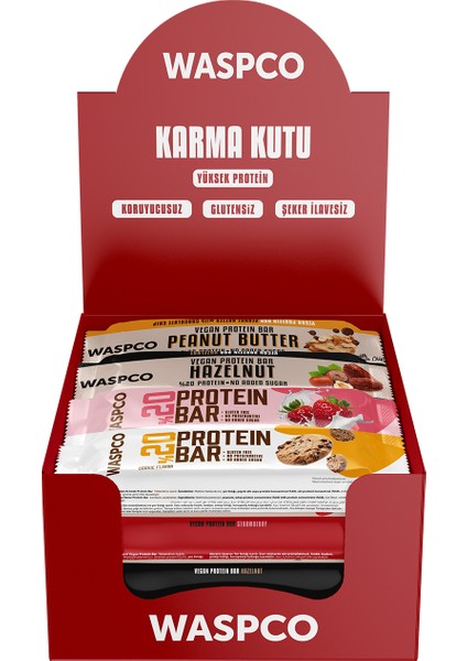 Protein Bar Karma Kutu 40g x 10 Adet (5 Çeşit)