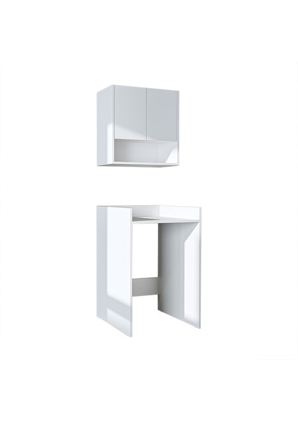 Çamaşır-Kurutma Makinesi Dolabı+ Üst Dolabı, Banyo Dolabı 65 cm indirimleri