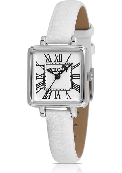 Kare Kasa Deri Kordon Kadın Kol Saati Zirkon Taşlı Baget Bileklik Beyaz-Gümüş PL-1484B2 indirimleri