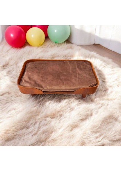 Kedi Köpek Yatağı Barcelona 30x50 cm Ceviz Renk Şık Tasarım Rahat ve Yıkanabilir Minder Yatak Dahil fiyatları