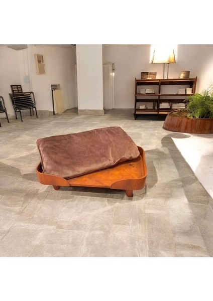 Kedi Köpek Yatağı Barcelona 30x50 cm Ceviz Renk Şık Tasarım Rahat ve Yıkanabilir Minder Yatak Dahil fırsatları