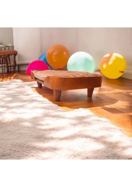 Kedi Köpek Yatağı Barcelona 30x50 cm Ceviz Renk Şık Tasarım Rahat ve Yıkanabilir Minder Yatak Dahil indirimleri