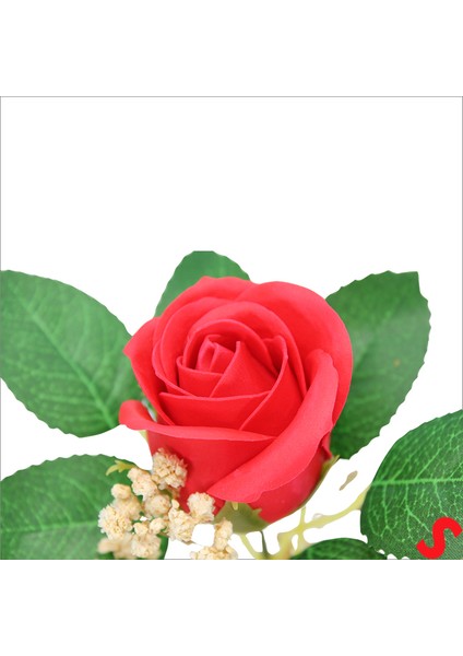 Pvc Kutulu Cipsolu Yapay Kırmızı Gül - 25CM x 7cm