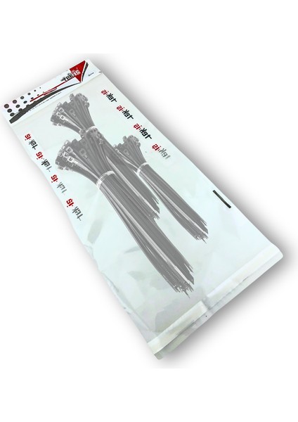 Plastik Kablo Bağı Klipsi Cırt Kelepçe 250 - 300 - 380 mm x 4.8 mm Siyah Toplam 60 Adet