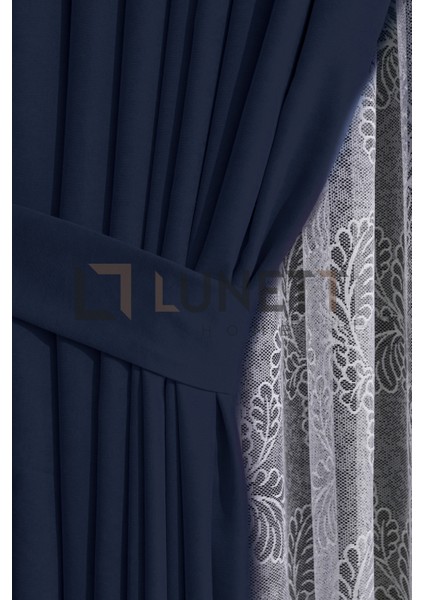 Kullanıma Hazır Lacivert Renk Pilesiz Ekstraforlu Düz Dikim Fon Perde Tek Kanat 9241 fiyatları