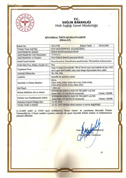 Algaecide 10 KG (Yosun Önleyici) fiyatları