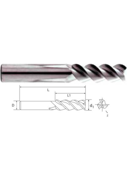 Ø10 Üç Ağızlı Alüminyum Elmas Freze 3 F (30X75X10)