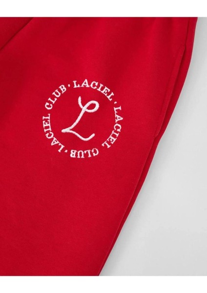 Yeni Sezon Club Sloganlı Fermuarlı Hafif Şardonlu Alt-Üst Takım Kırmızı modelleri