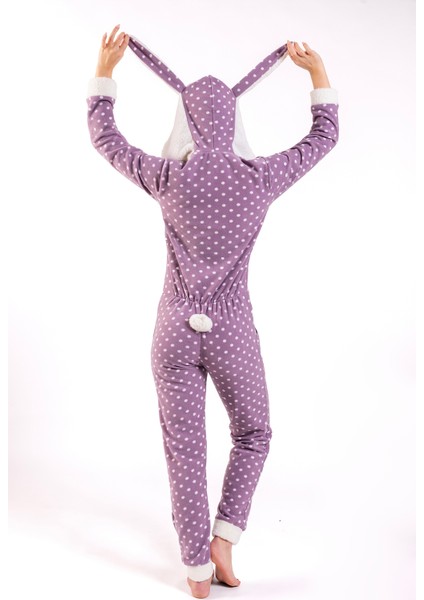 Kadın Lila Tavşan Küçük Puanlı Polar Tulum fırsatları